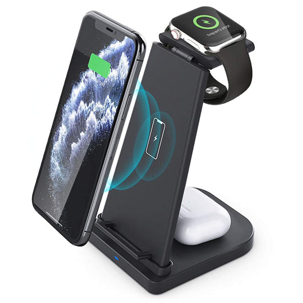 3-in-1 wireless charging station for phone, watch, and earbuds