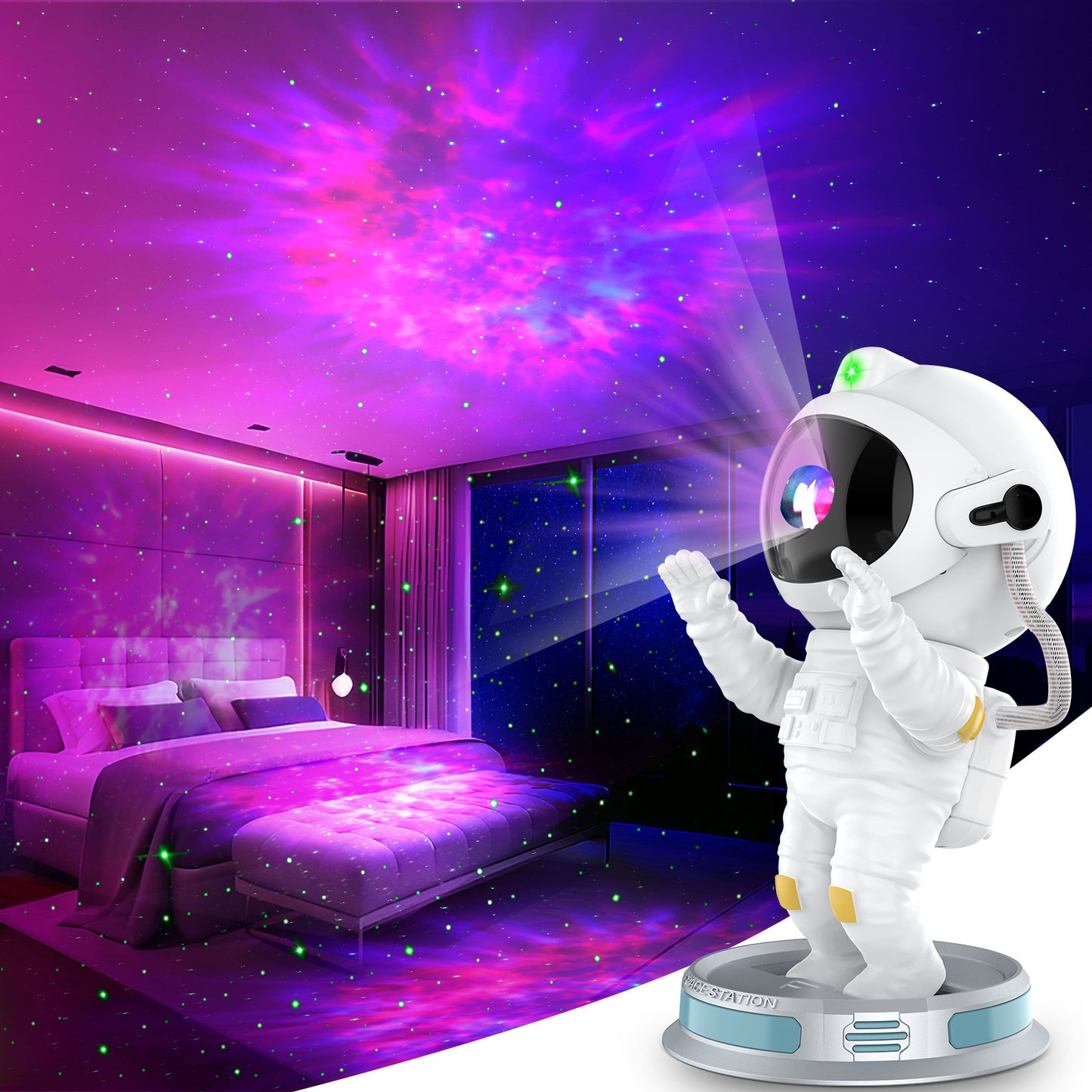Exit Astronaut Starlight Projector Lamp with Northern Lights Effect for Bedroom Decor