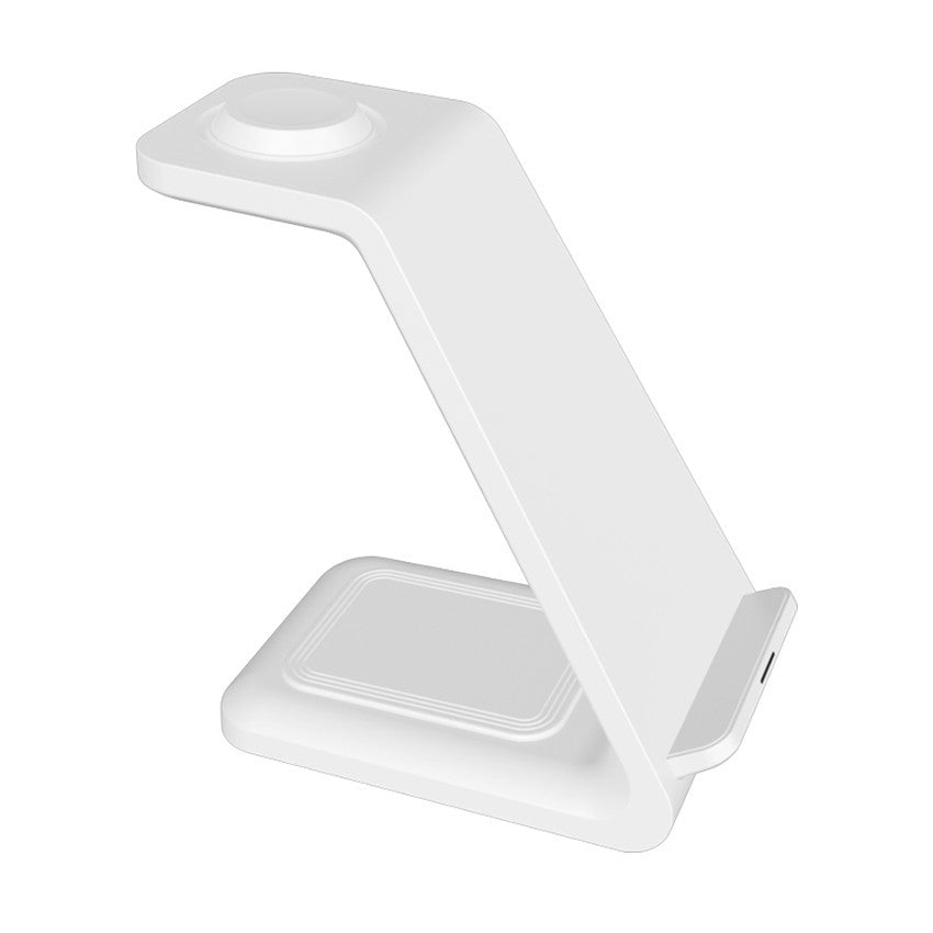 3-in-1 mobile phone holder with dual coil wireless fast charger stand