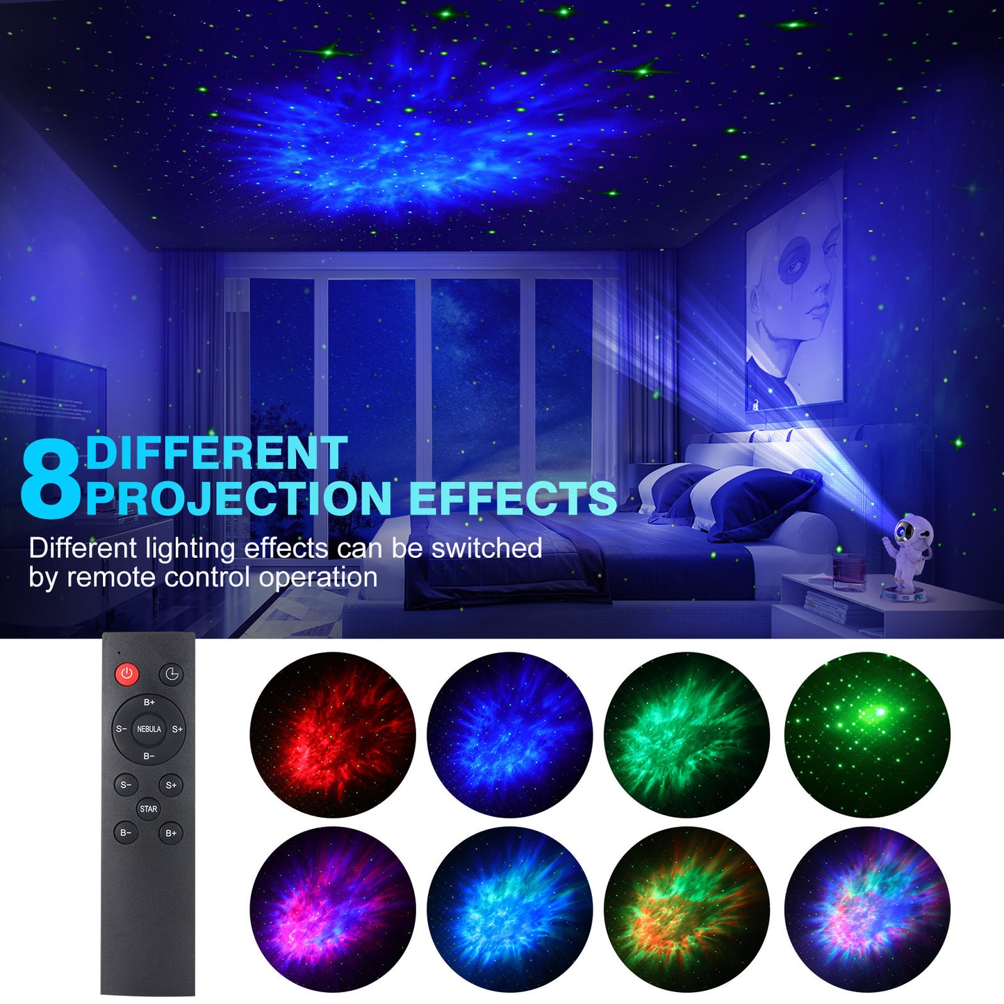 Exit Astronaut Starlight Projector Lamp with Northern Lights Effect for Bedroom Decor