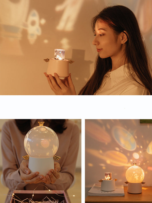 Guardian Angel Projection Lamp with Soft Glow for Bedroom or Nursery Decor


